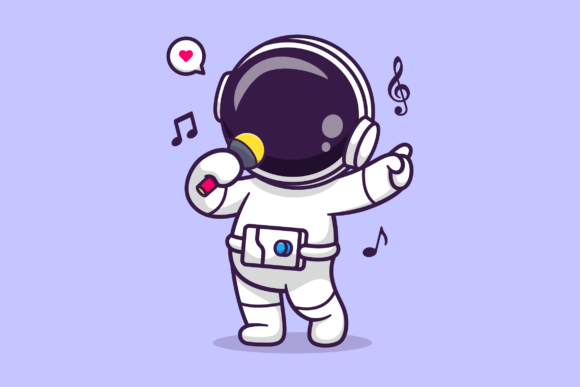 Download Cute Astronaut Singing with Microphone - Microphone Collection