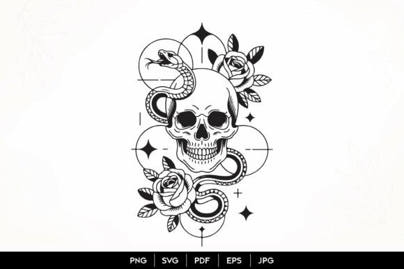 Download Skull Snake Rose Gothic SVG - Premium Resources
