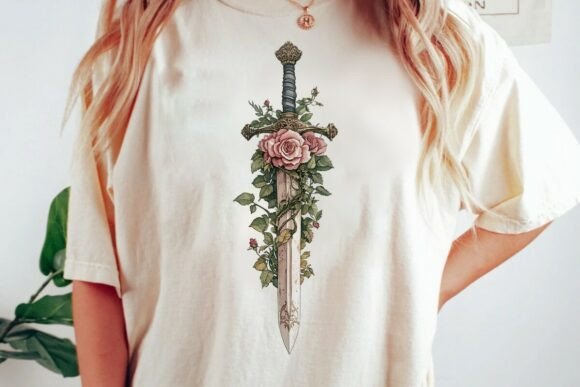 Download Sword with Roses Gothic Fantasy Art Png - Gothic fantasy Collection