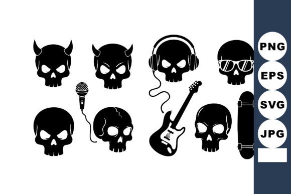 Download Rock Music Skull Icons with Microphone G - Microphone Collection