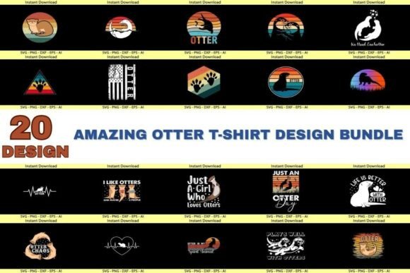 Download Amazing Otter T-Shirt Design Bundle - Premium Resources