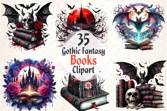 Download Watercolor Gothic Fantasy Books PNG - Gothic fantasy Collection