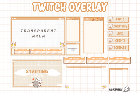 Download Twitch Streaming Package Mochi Caramel - Twitch stream Collection